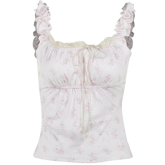 Damen Nachthemd mit zarter Spitze und floralem Design EB