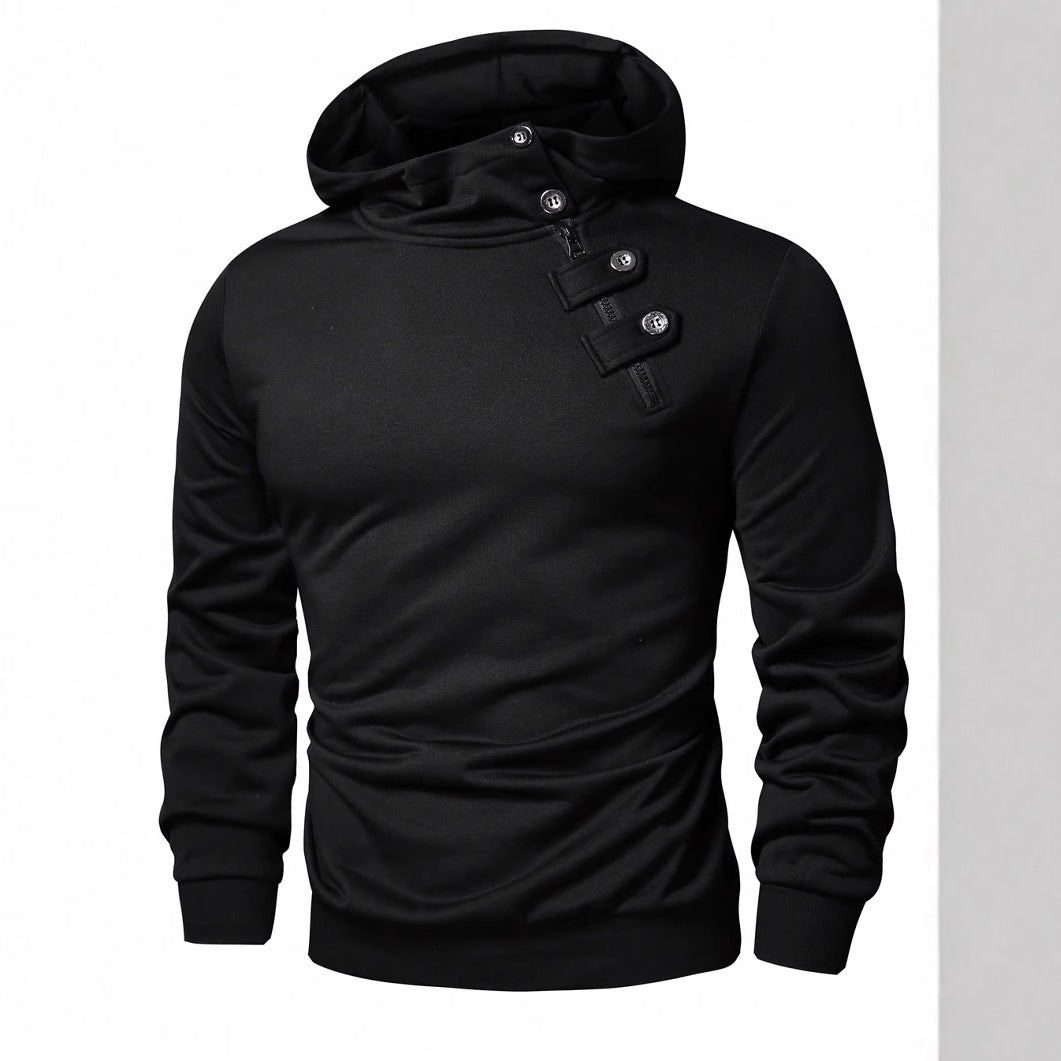 Herren Hoodie mit innovativem Kragen und praktischer Taschenlösung EB
