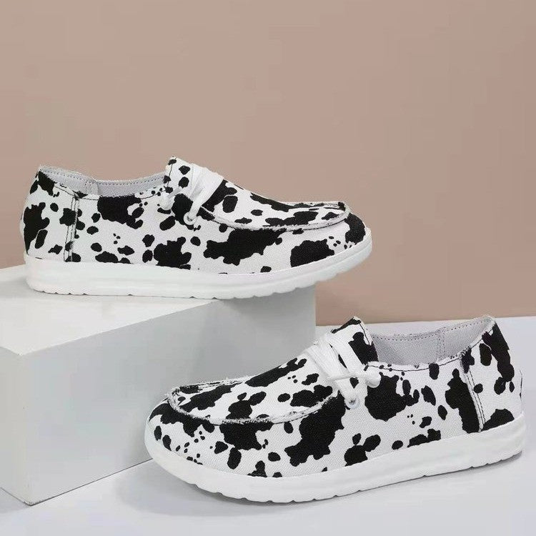 Damen modische Slip-On Sneakers mit tierischem Muster EB