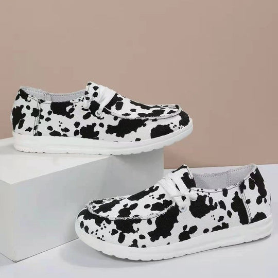 Damen modische Slip-On Sneakers mit tierischem Muster EB