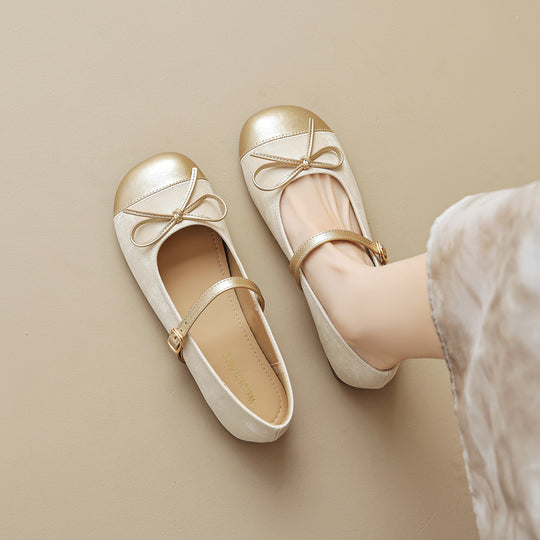 Damen Ballerinas mit dekorativem Riemchen und eleganter Schleifenapplikation EB