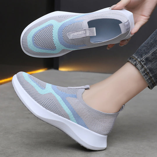 Damen nan nahtloser Strick-Sockensneaker mit elastischem Einstieg, atmungsaktiver Mesh-Struktur und leichter EVA-Dämpfung EB