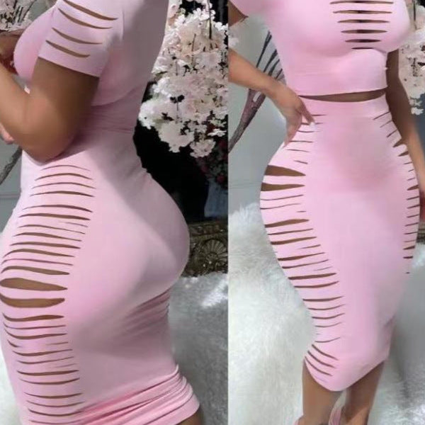 Damen Figurbetontes Kleid mit transparenten Cut-Out-Details EB