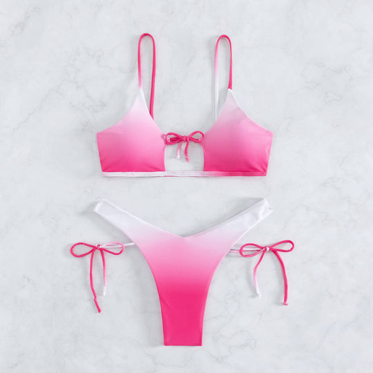 Damen Triangel-Bikini mit geflochtenen Trägern und verstellbarem Schnitt EB