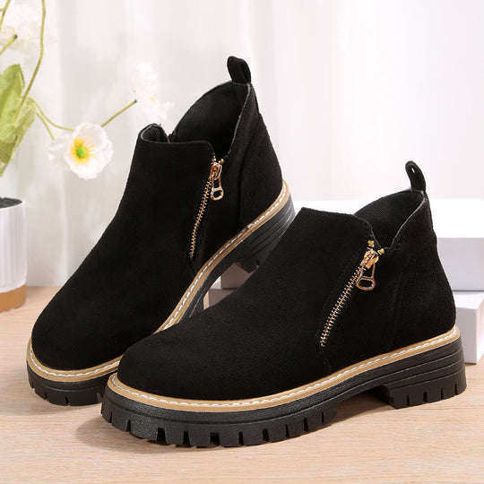 Damen Stiefeletten mit praktischem Reißverschluss und rutschfester Sohle EB