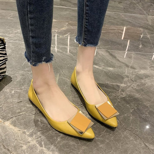 Damen elegante spitze Ballerinas mit dekorativem Schmuckakzent EB
