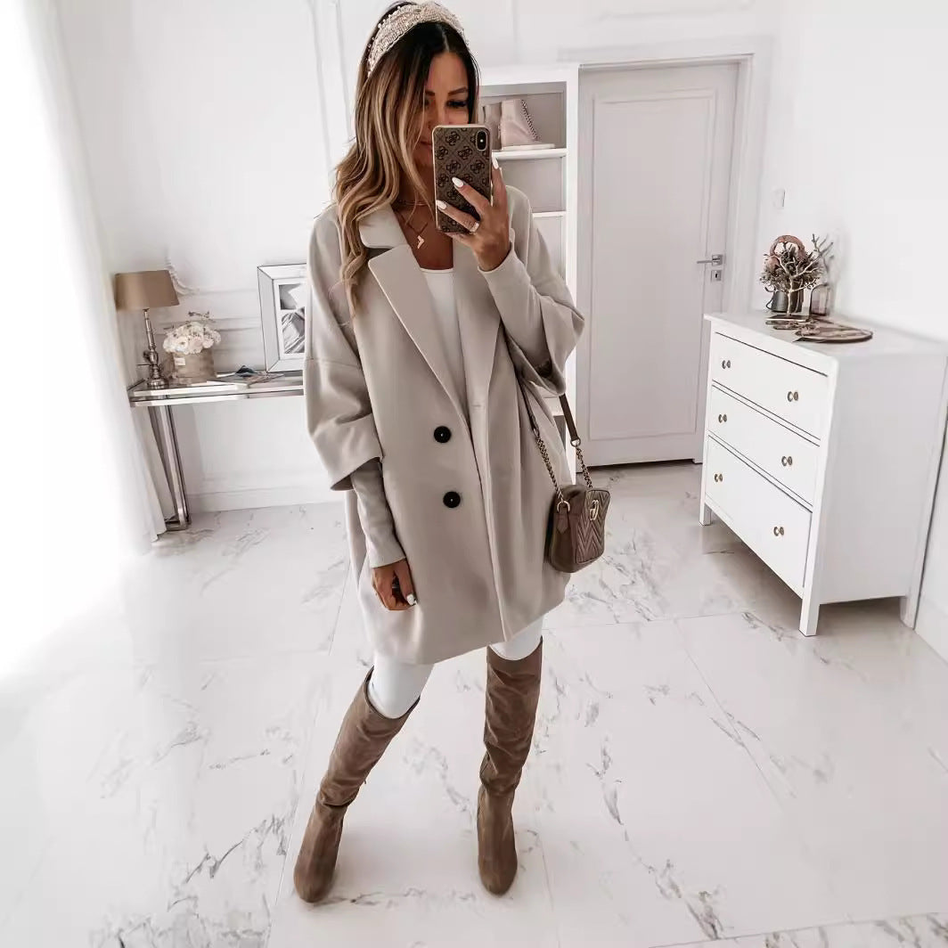 Damen Oversize Wollmantel EB