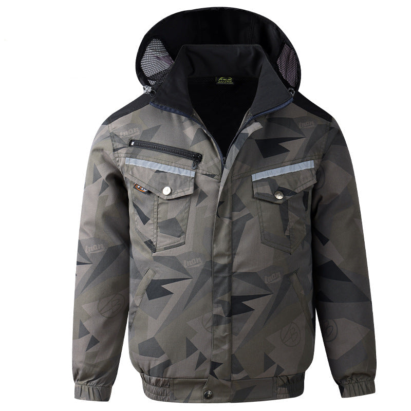 Herren multifunktionale Sicherheitsjacke mit abnehmbarer Kapuze R&B