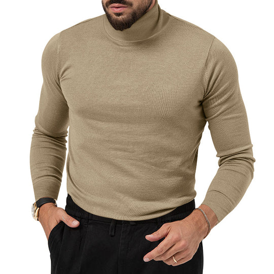 Herren Rollkragenpullover aus weichem Baumwollmix mit strukturierter Oberfläche EB