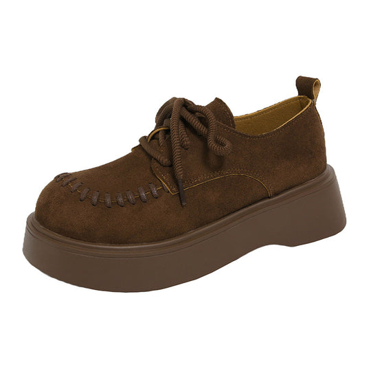 Damen Komfortable Plateau-Schnürschuhe mit gestickten Akzenten EB