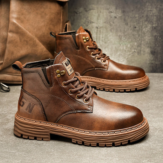 Damen robuste Schnürboots aus hochwertigem Kunstleder EB
