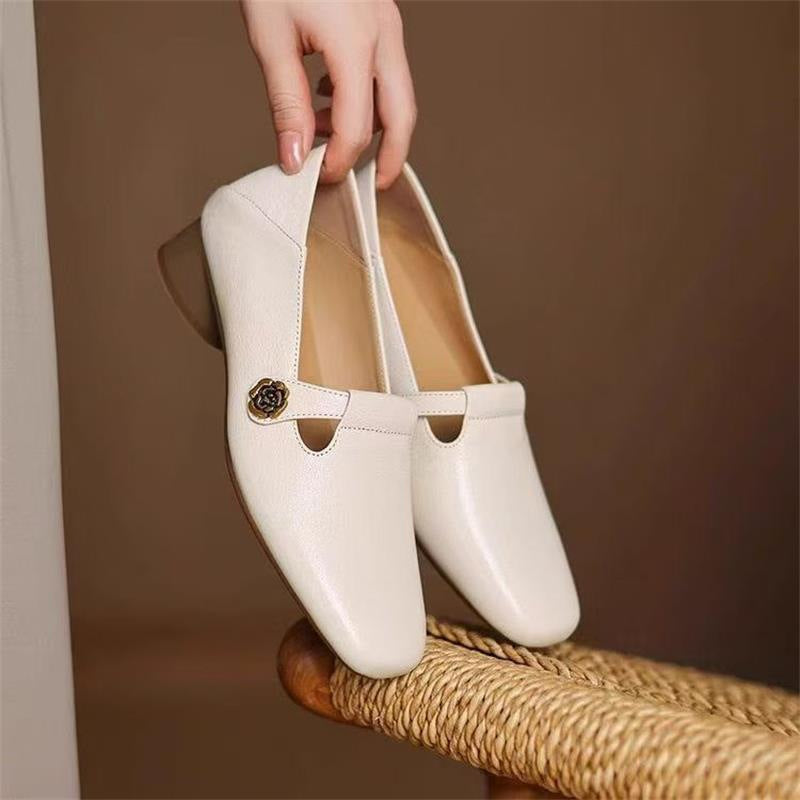 Damen Elegante und bequeme Ballerinas mit modischer Schnallenverzierung EB