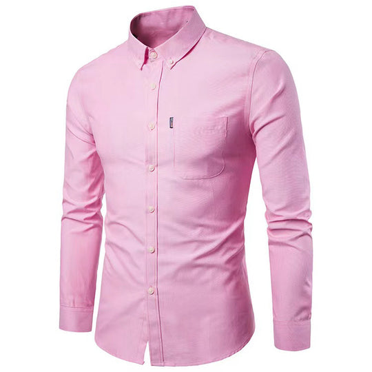 Herren nan tailliertes Oxford-Hemd mit Button-Down-Kragen und Brusttasche EB
