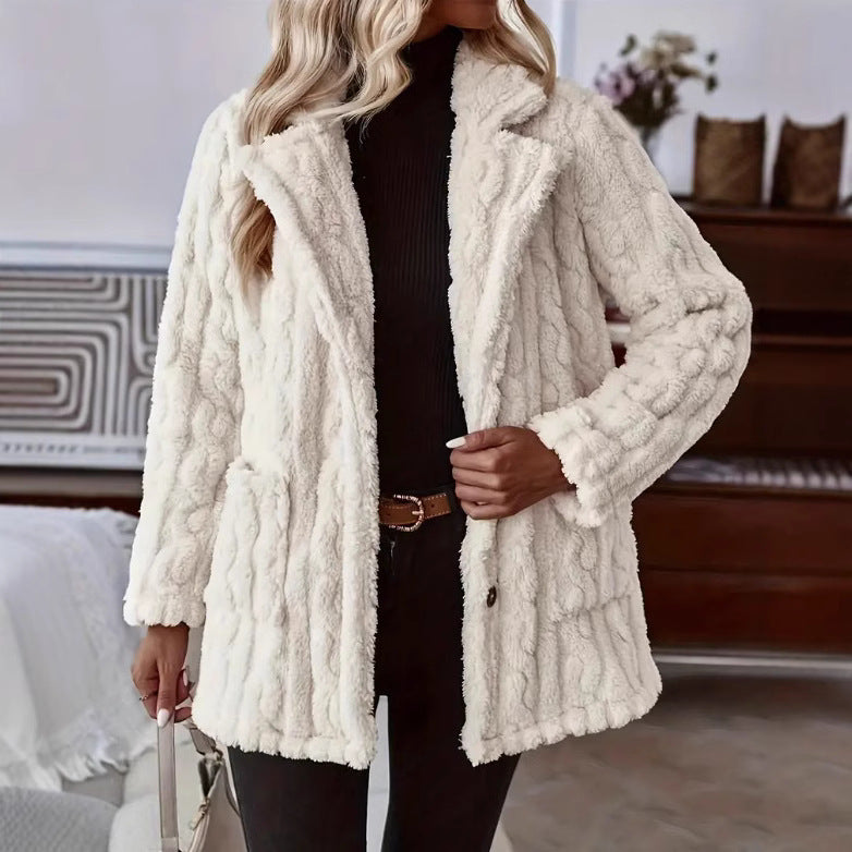 Damen Kuschelige und stilvolle Teddyjacke EB
