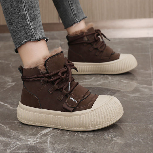 Damen Winterliche High-Top Sneakers mit kuscheligem Innenfutter EB