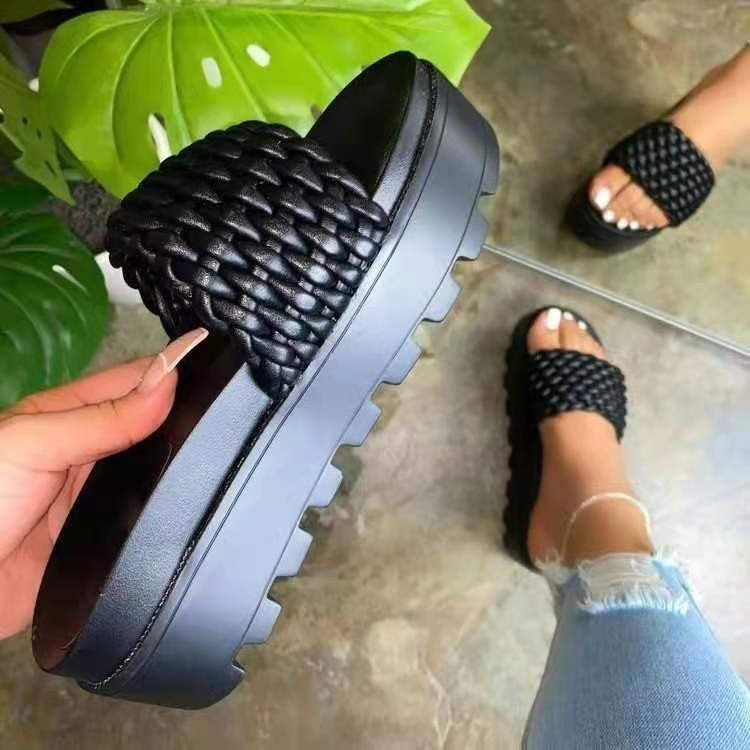 Damen modische Riemchensandalen mit strukturiertem Obermaterial EB