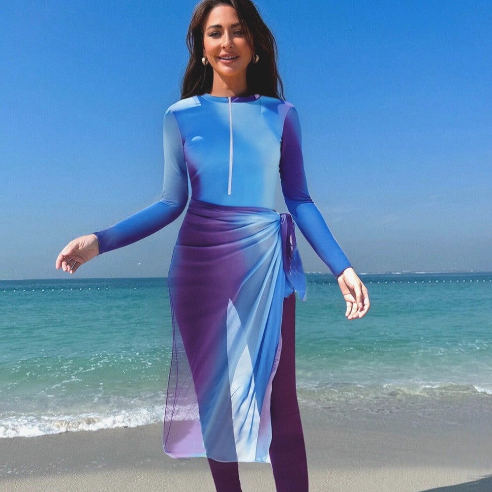 Damen modischer UV-Schutz-Surfsuit mit Wickeldetail EB
