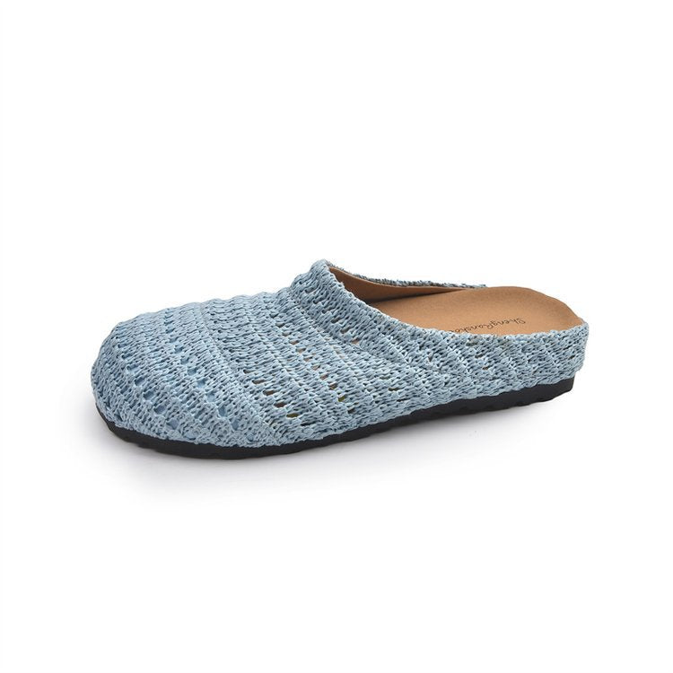 Damen bequeme Slipper aus atmungsaktivem Textilmaterial EB