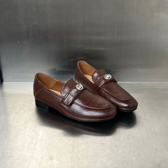 Damen Elegante Mokassins mit komfortablem Kunstleder und dekorativem Schnallenverschluss EB