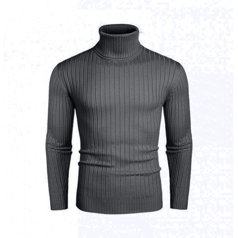 Herren eleganter Rollkragenpullover aus feinem Rippenstrick EB