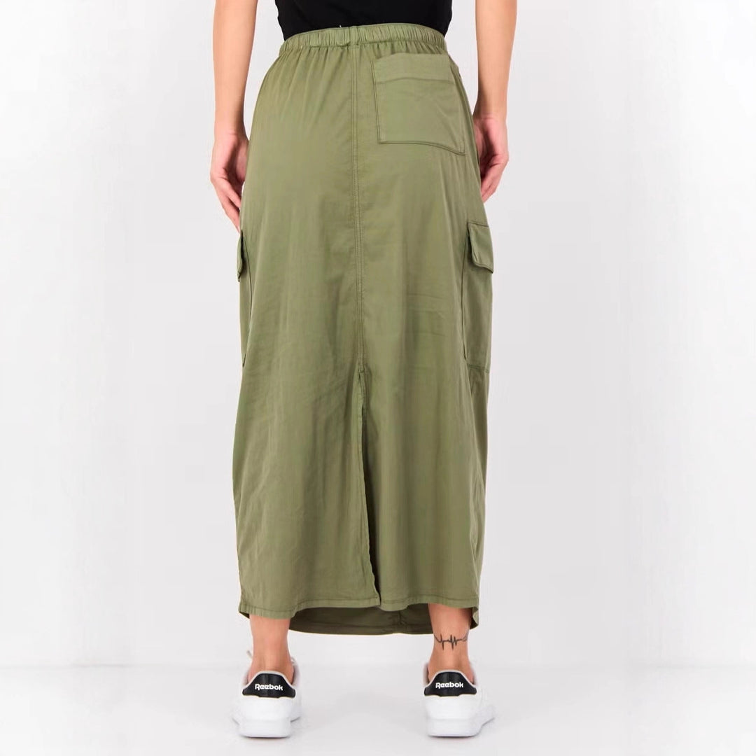 Damen Cargo-Rock mit praktischen Taschen und elastischem Bund EB