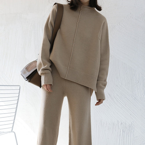 Damen Strickanzug mit weitem Bein und eleganter Passform EB