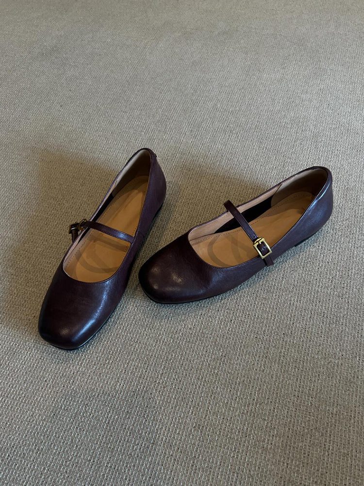 Damen elegante Mary Jane Ballerinas mit praktischer Schnallenverzierung EB