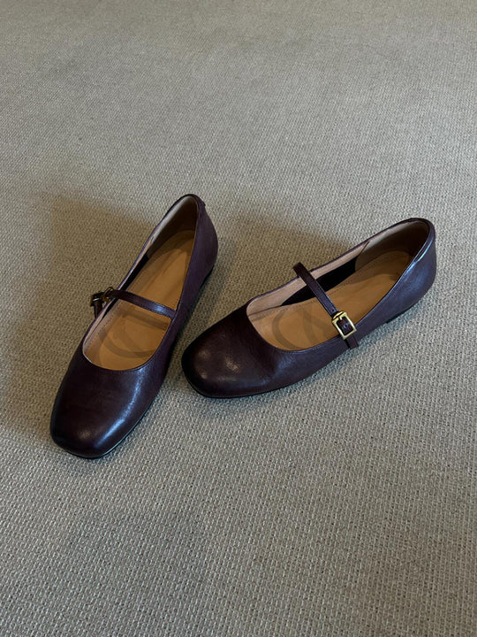 Damen elegante Mary Jane Ballerinas mit praktischer Schnallenverzierung EB