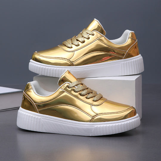 Damen Glänzende Sneakers mit dämpfender Sohle und atmungsaktivem Innenfutter EB