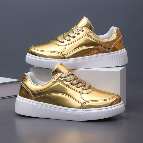 Damen Glänzende Sneakers mit dämpfender Sohle und atmungsaktivem Innenfutter EB