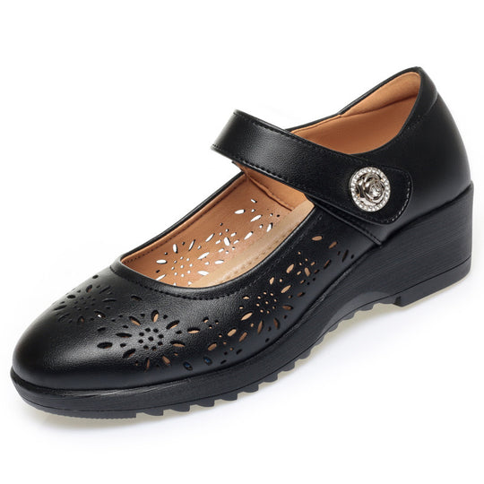 Damen Ballerinas mit modischer Lochmusterung und komfortablem Fersenbereich EB