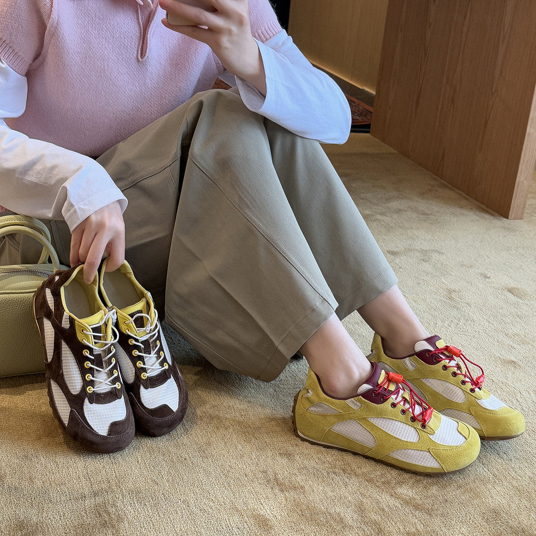 Damen Sportliche Sneakers mit atmungsaktiver Mesh-Oberfläche und stabiler Sohle EB