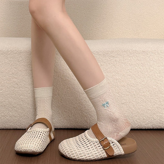 Damen Clogs mit geflochtenem Obermaterial und verstellbarem Riemen EB