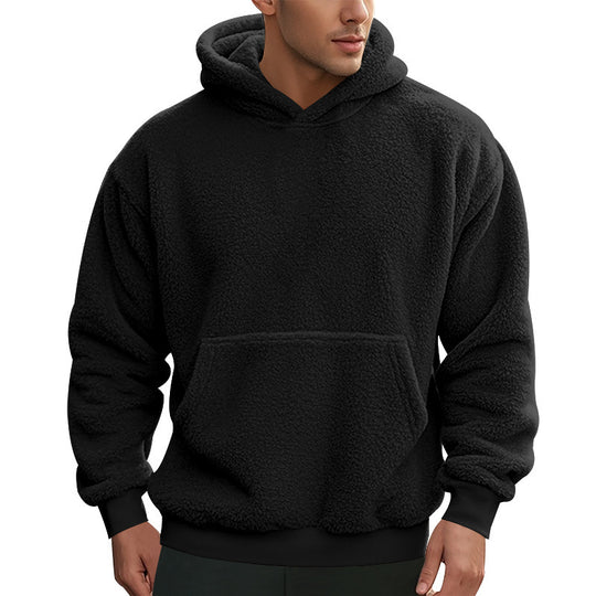 Herren Kuscheliger Fleece-Hoodie mit Kängurutasche EB