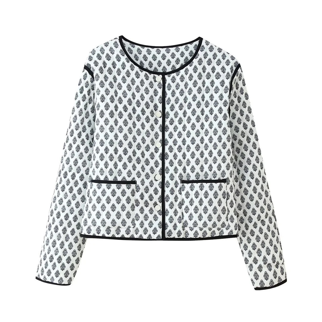 Damen modische Übergangsjacke mit eleganten Applikationen EB