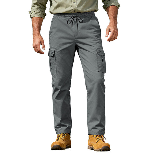 Herren nan robuste Freizeit-Cargohose mit elastischem Bund Tunnelzug und Mehrfachtaschen EB