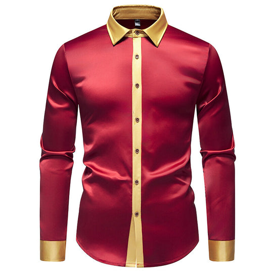 Herren Langarm-Hemd mit modernen Satin-Details EB