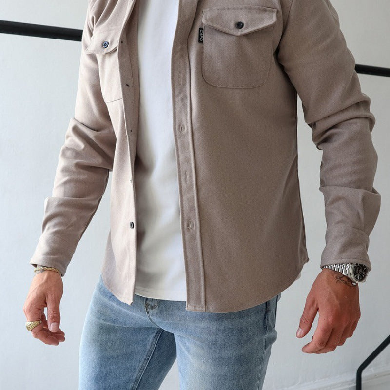 Herren Hemdjacke mit Brusttaschen und taillierter Passform EB