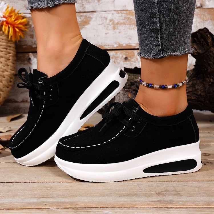 Damen Keil-Sneaker im Mokassin-Stil mit dämpfender Luftkissen-Plateausohle EB