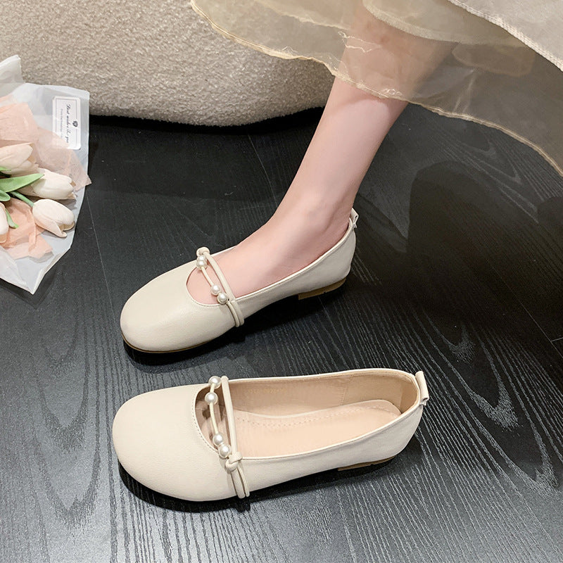 Damen Ballerinas mit eleganter Perlenapplikation und komfortablem Fußbett EB