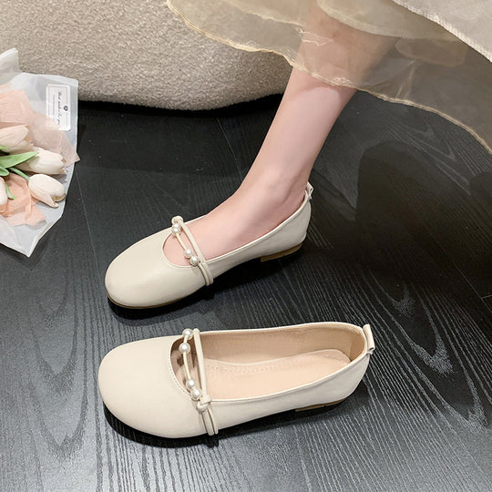 Damen Ballerinas mit eleganter Perlenapplikation und komfortablem Fußbett EB