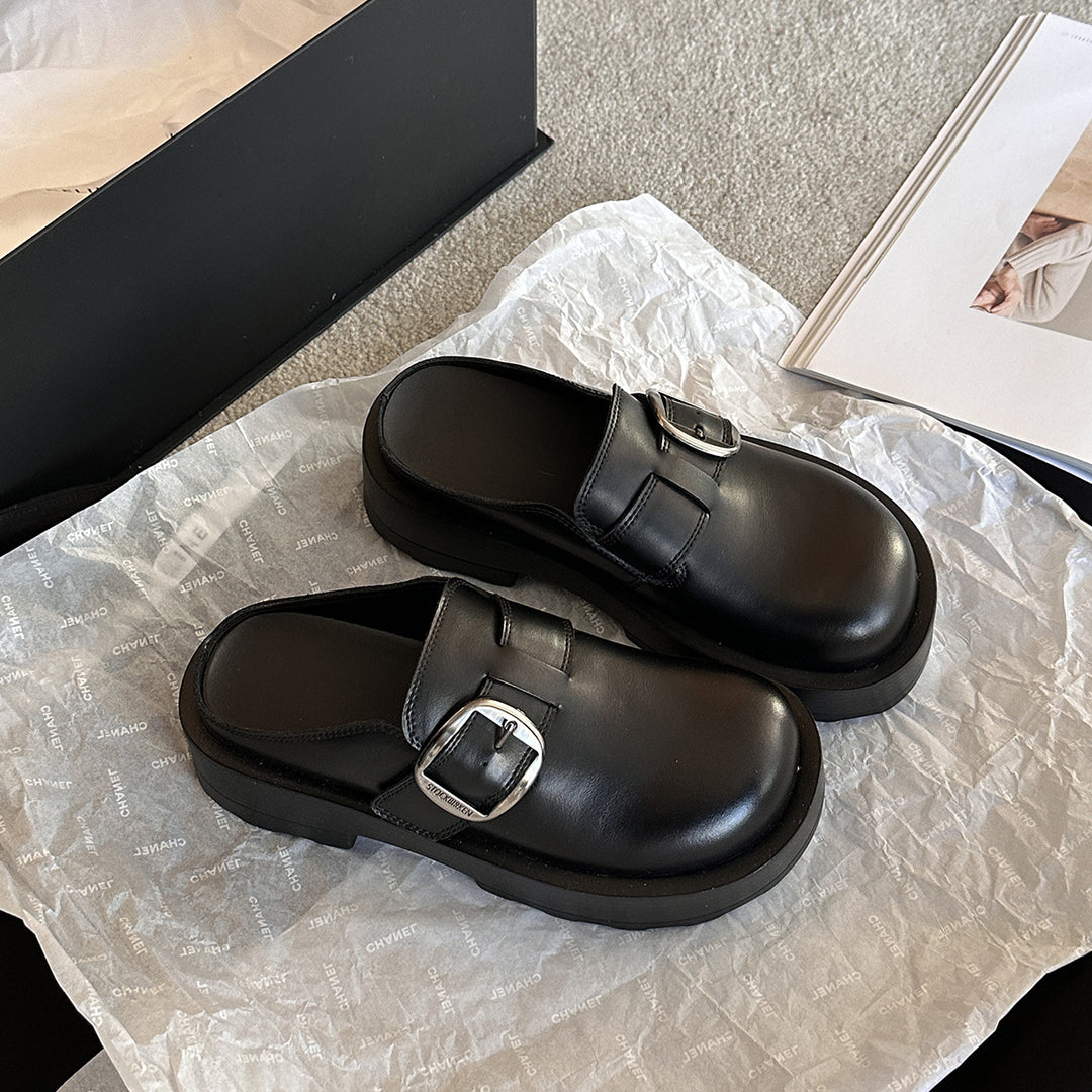 Damen Clogs mit elegantem Schnallenverschluss und rutschfester Sohle EB