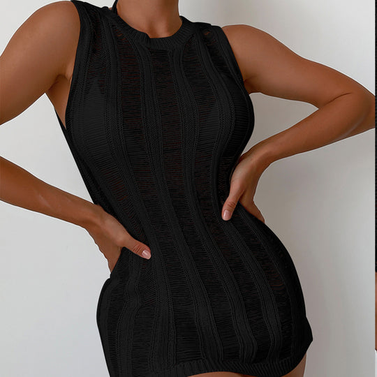 Damen Netzkleid im modernen Design mit dekorativem Strukturmuster EB