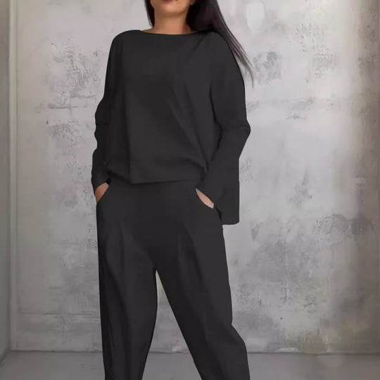 Damen lässiges Zweiteiliges Set aus hochwertiger Viskose EB