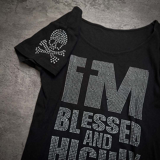 Damen Trendiges T-Shirt mit funkelnden Strassdetails EB