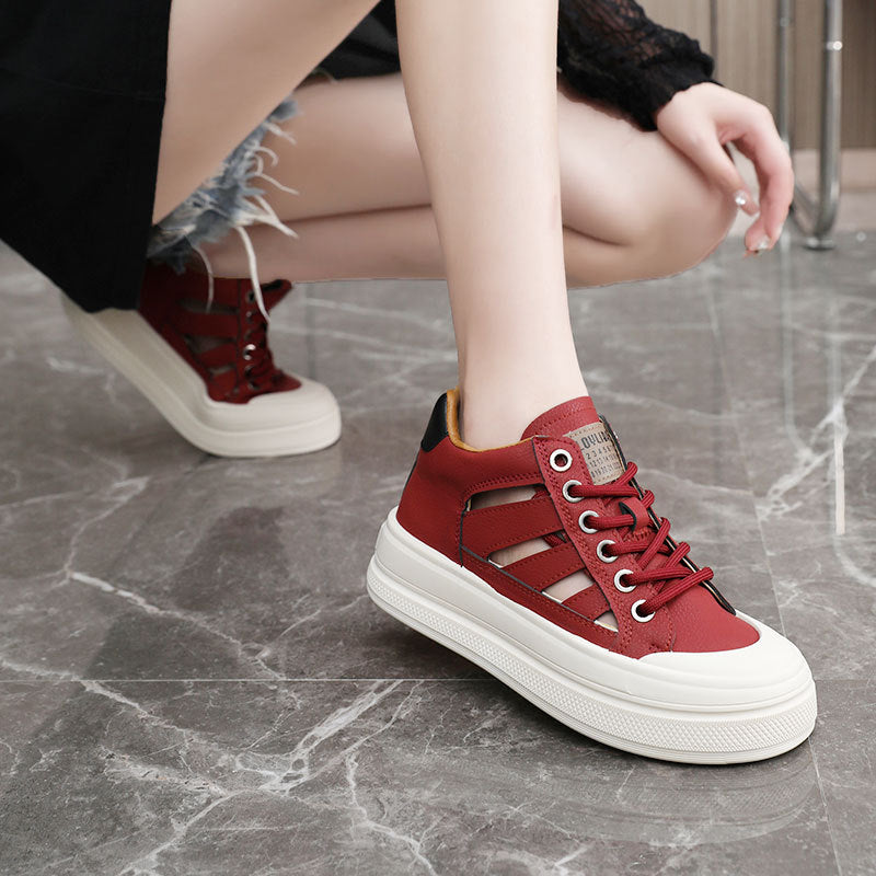 Damen High-Top Sneakers mit atmungsaktiver Oberflächenstruktur und rutschfester Sohle EB