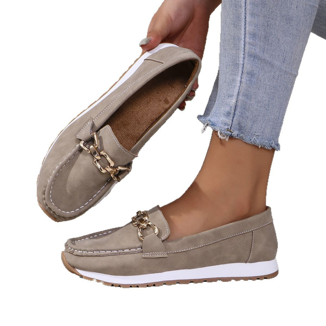 Damen Mokassins mit modischem Ketten-Detail und komfortabler Sohle EB