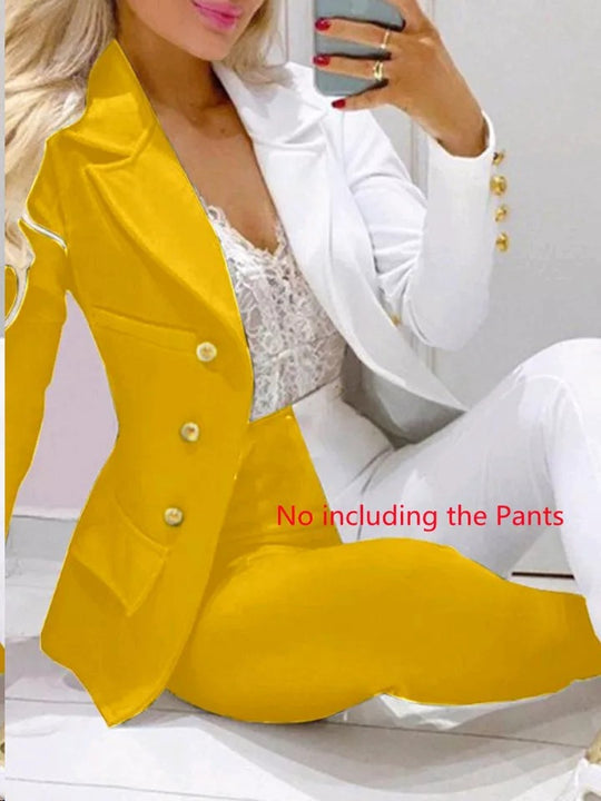 Damen Zweiteiliges Blazer-und-Hose-Set mit Schmetterlingsprint und glamourösem Glitzereffekt EB