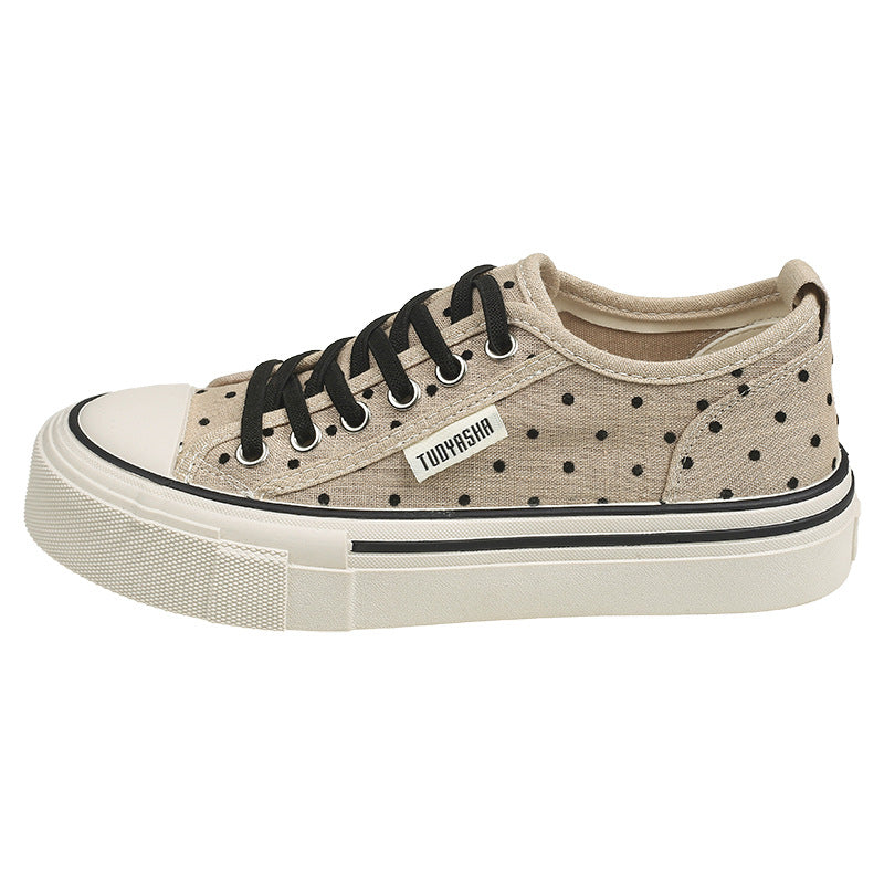 Damen Freizeit Sneakers mit gepolsterter Innensohle und punktemuster EB