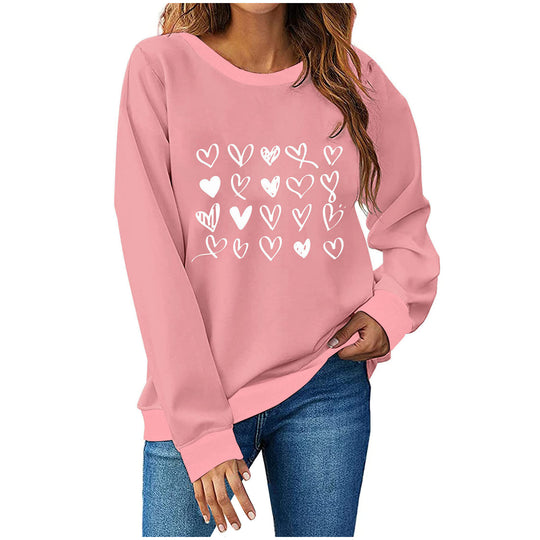 Damen Sweatshirt mit kreativem Herzdesign EB